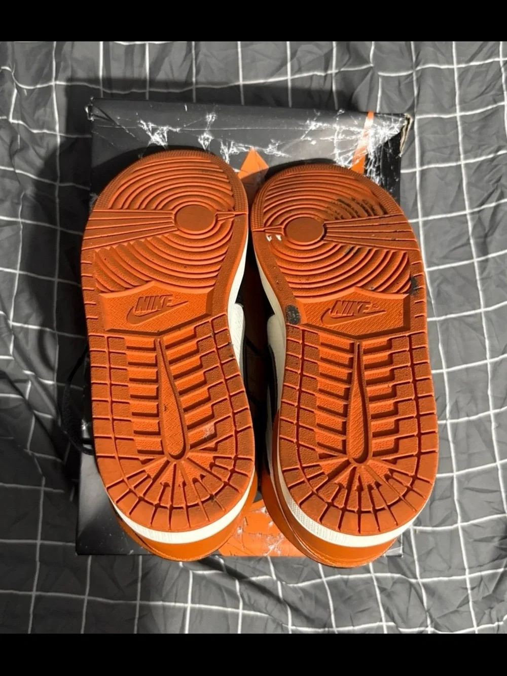 Nike Men’s Black and Orange High-Top Sneakers